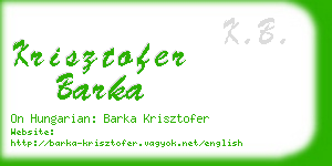 krisztofer barka business card
